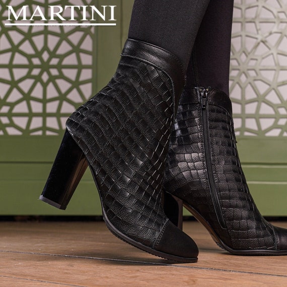 genuine leather high heel boots