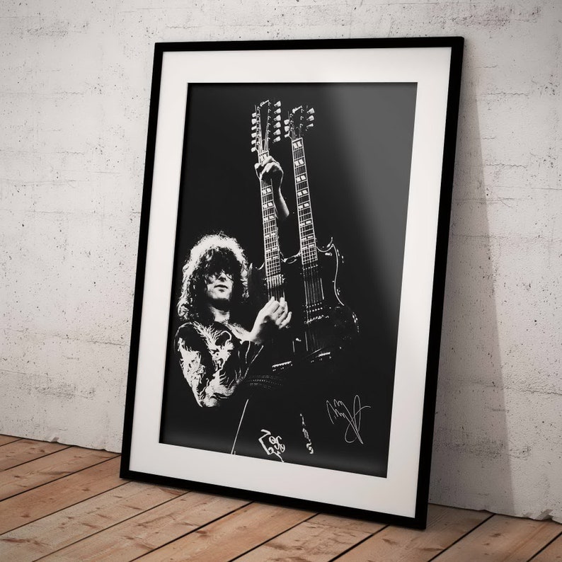 Jimmy Page Poster Led Zeppelin Wall Art Print With Artist Etsy