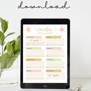 Weekly Vacation Planner/Vacation Itinerary/7-Day Vacation Planner