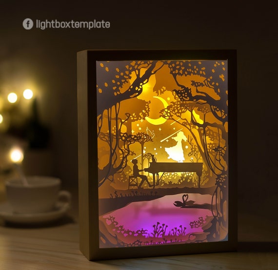 Piano Paper Cut Light Box Light Boxes Digital SVG Files Paper Cut
