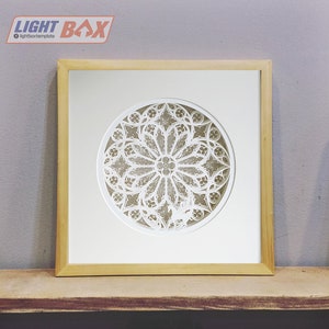 Home Decor (60x60 e 45x45 cm) Modello di scatola luminosa taglio carta Digital SVG, modello scatola luminosa Papercut