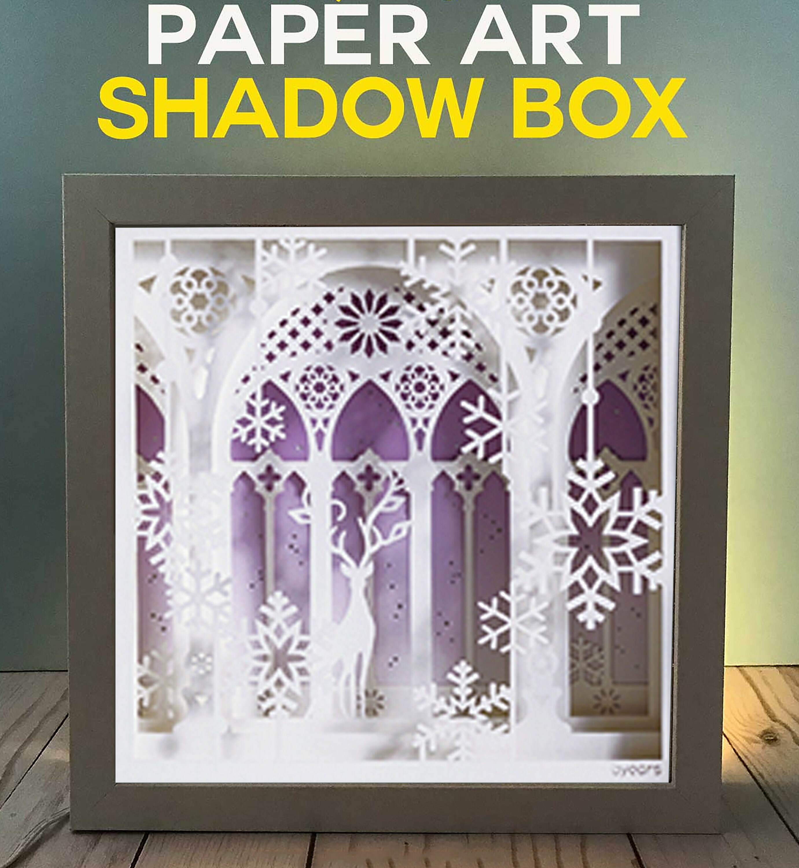 Deer Paper Cut Light Box Template Digital SVG File, Paper Cut 3d Light ...
