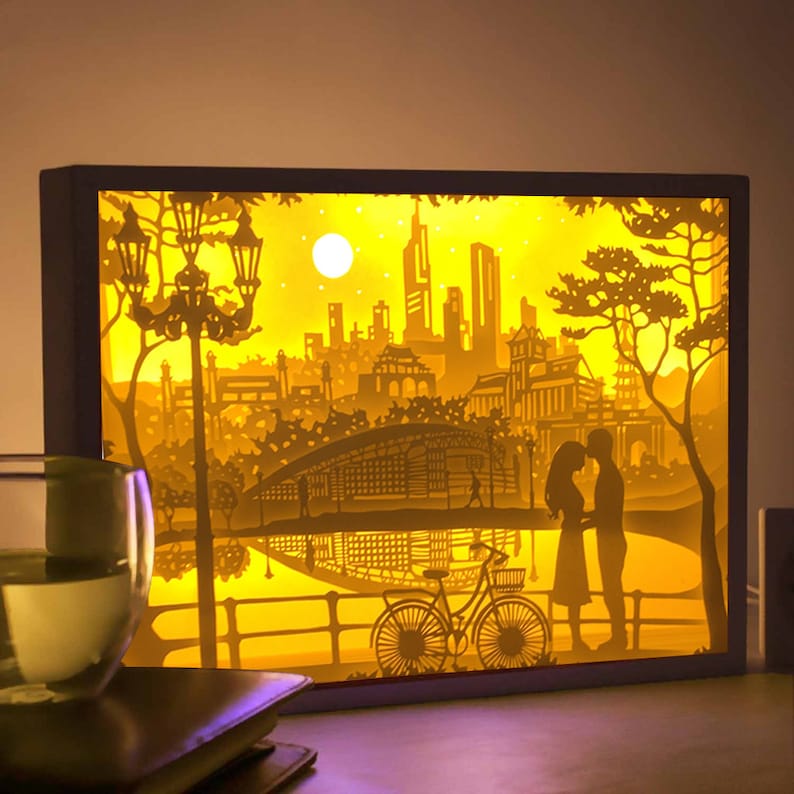 3D Paper Cut Light Box Template File Theme Wedding, Wedding ...