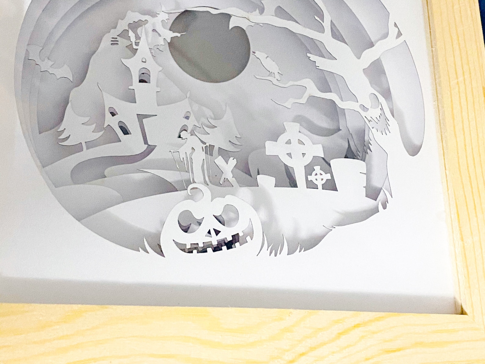 HALLOWEEN (9x9 Inch) Paper Cut Light Box Template Digital SVG (or ...