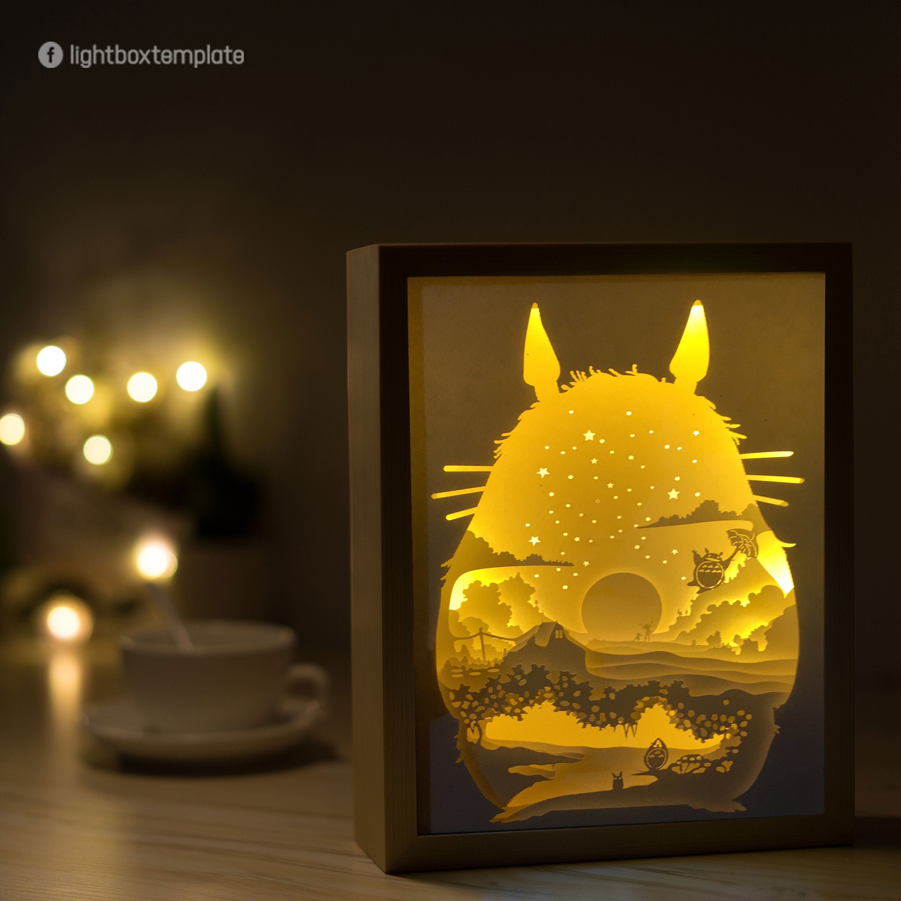 Download 3D Paper cut light box template Digital SVG Files TOTORO | Etsy