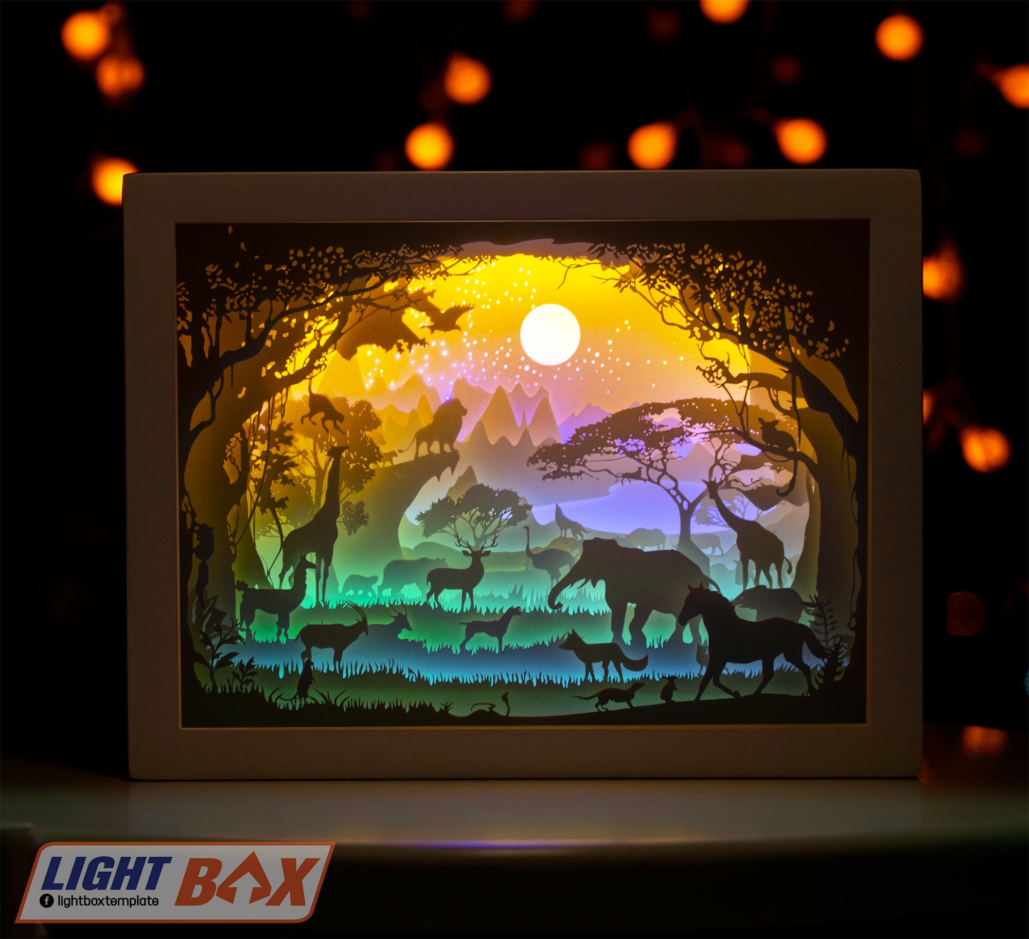 African Landscape Paper Cut Light Box Template Digital SVG | Etsy UK
