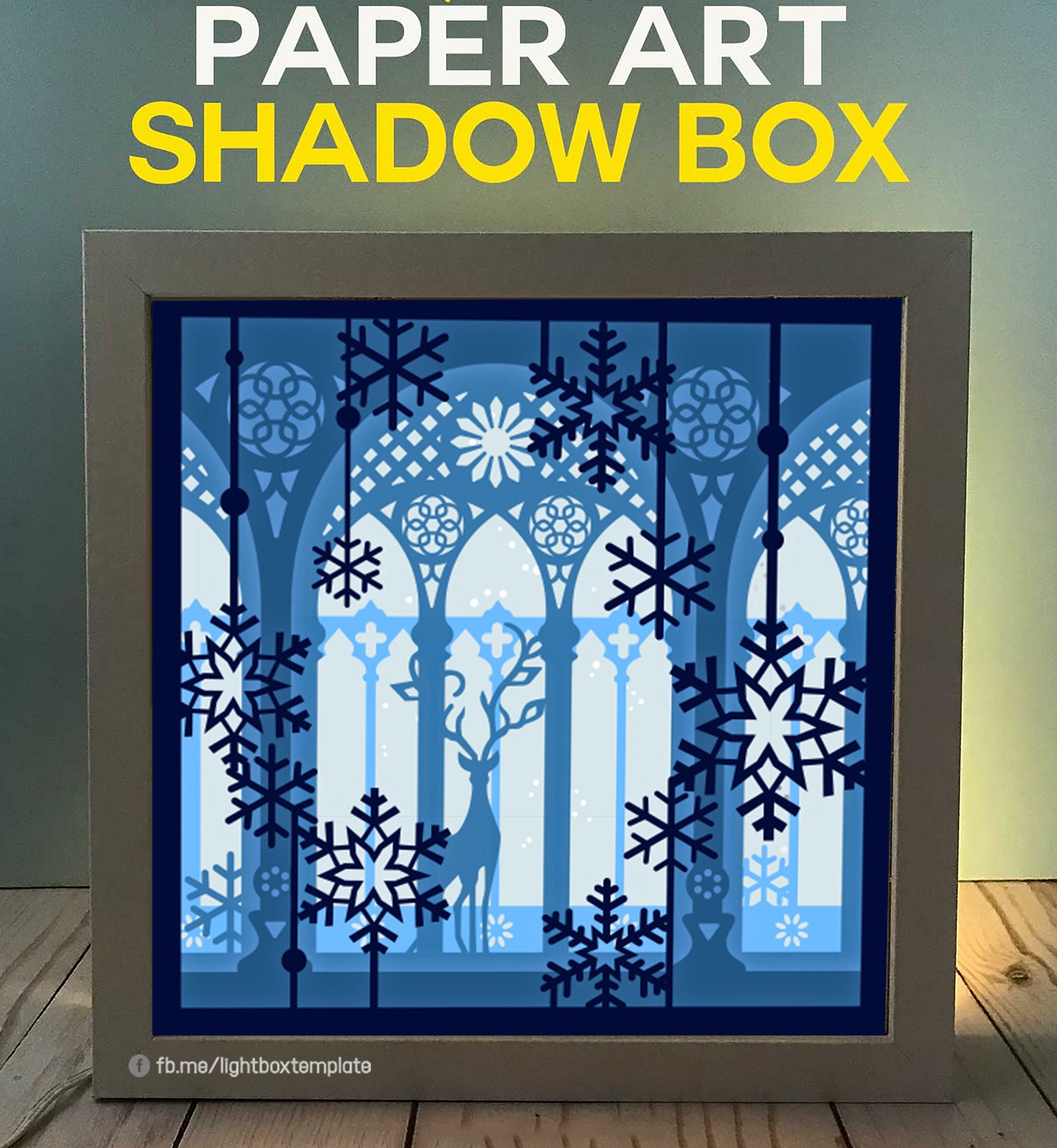 Deer Paper Cut Light Box Template Digital SVG File, Paper Cut 3d Light ...
