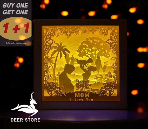 Download Mom S Day Paper Cut Light Box Template And Mother S Etsy