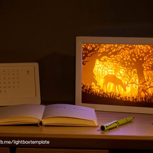 Deer and Girl Paper Cut Light Box Template, 3d Shadow Box SVG File - Etsy