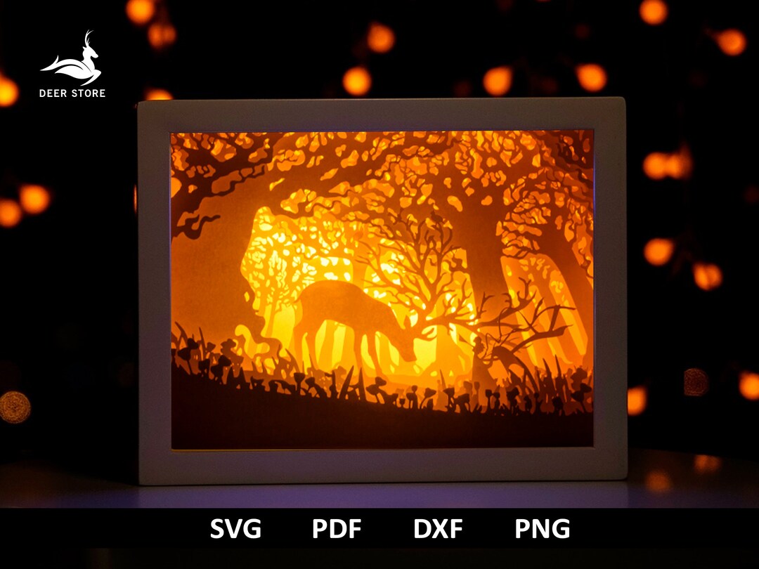 Deer and Girl Paper Cut Light Box Template, 3d Shadow Box SVG File - Etsy