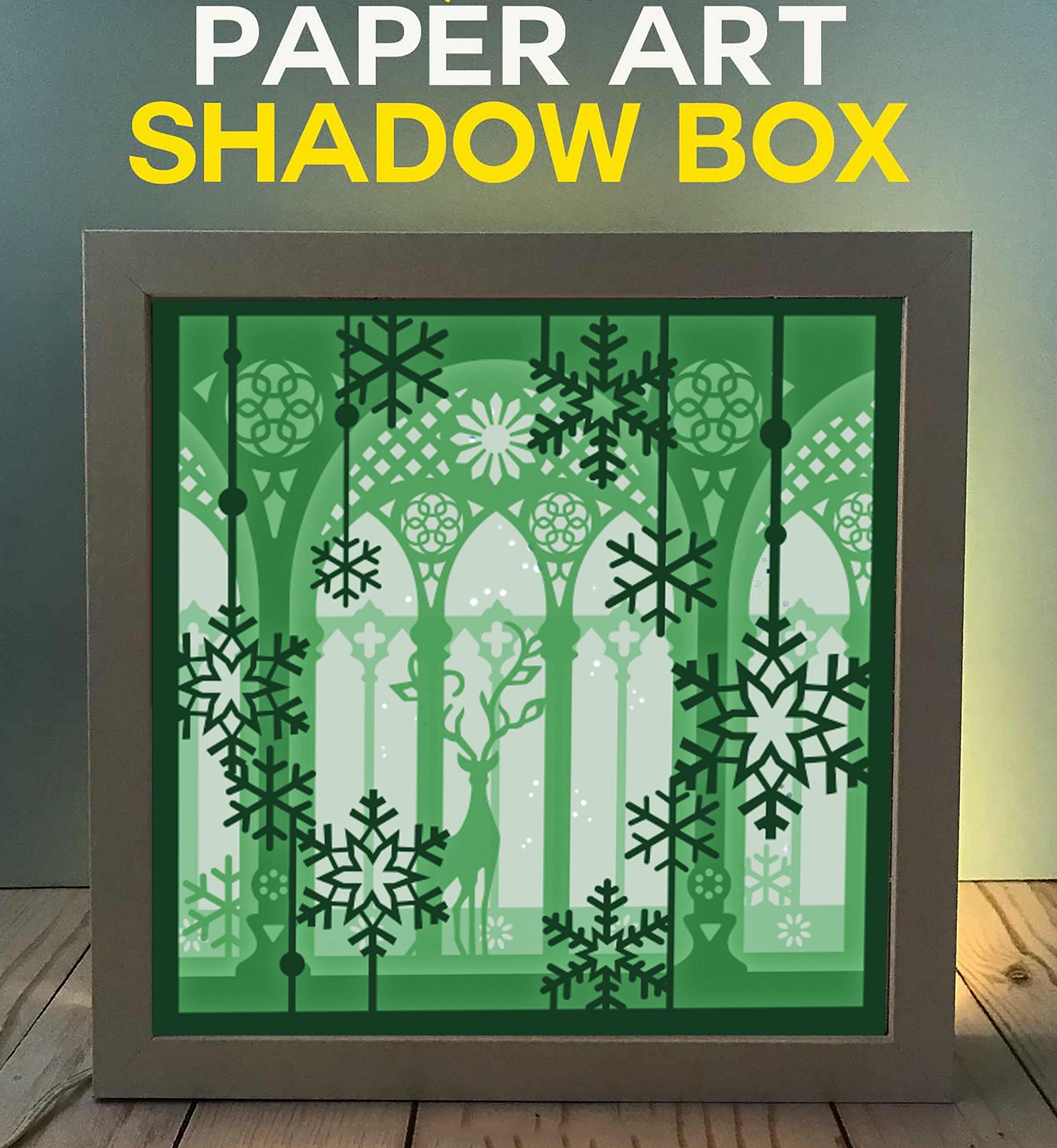 Deer Paper Cut Light Box Template Digital SVG File, Paper Cut 3d Light ...