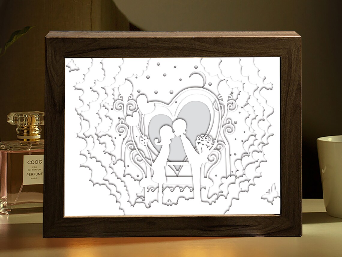LOVE 3D Paper Cut Light Box Template Digital SVG Files, Paper Cut 3d ...