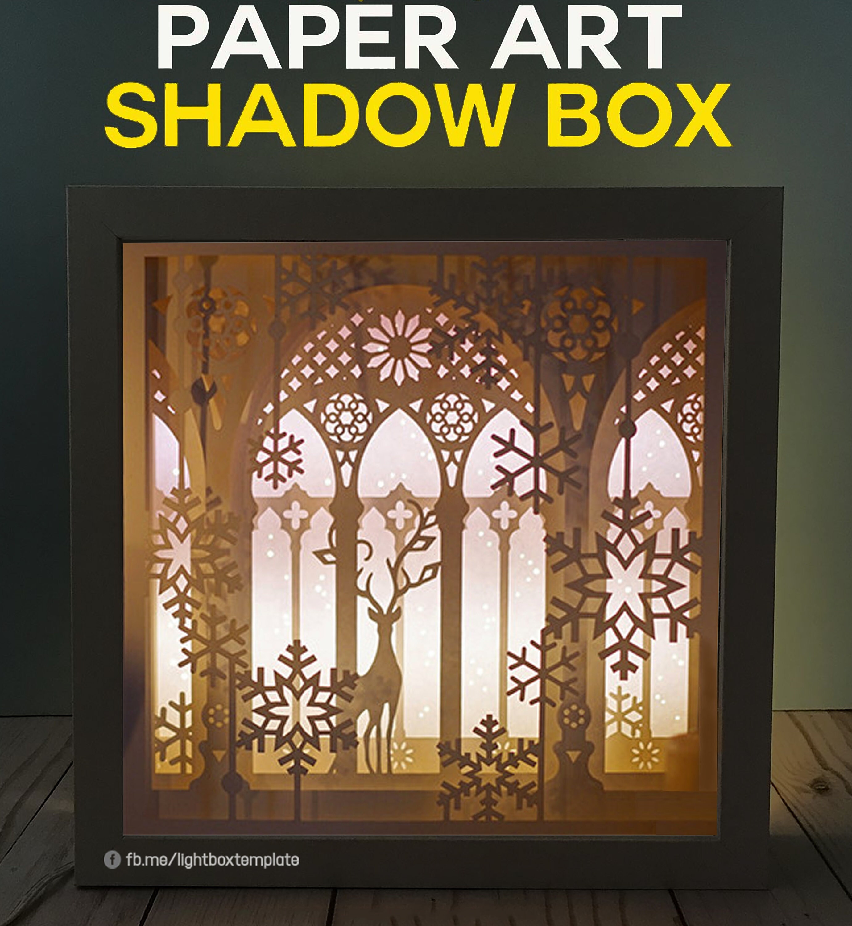 Deer Paper Cut Light Box Template Digital SVG File, Paper Cut 3d Light ...