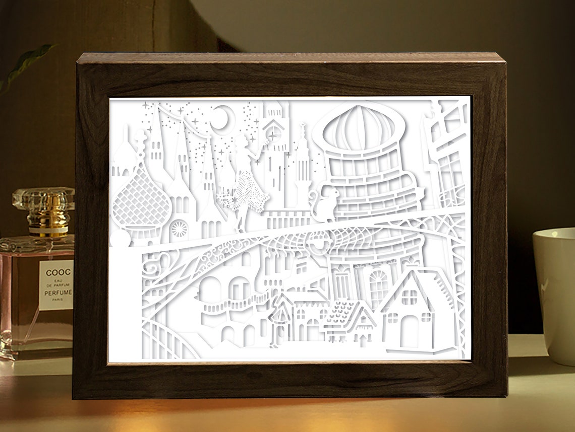 3D Paper Cut Light Box Template Digital SVG Files Festival, Shadow Box ...