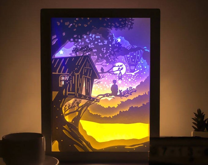 3D Paper Cut Light Box Light Boxes Digital SVG Files - Paper Cut 3d ...