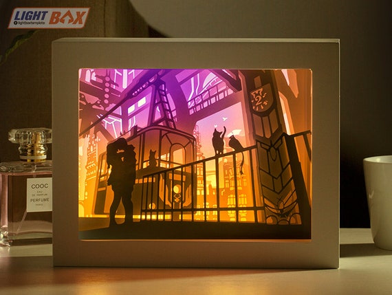 Download 3d Paper Cut Light Box Template Digital Svg Files Train 3d Etsy