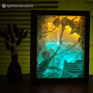 3D Paper cut light box template file , paper cut 3d light box template Digital SVG Files
