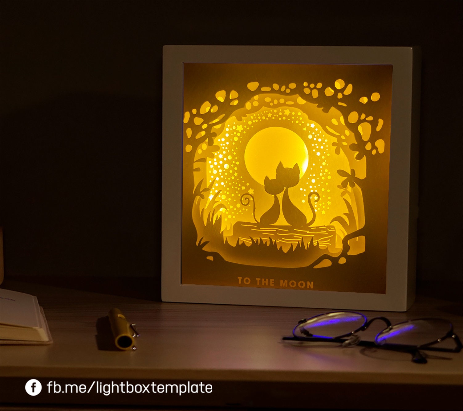 3D Paper Cut Light Box Template Digital SVG Files LOVE CAT - Etsy Australia