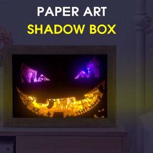 HALLOWEEN A4 Paper cut light box template Digital SVG, Papercut light box template image 2