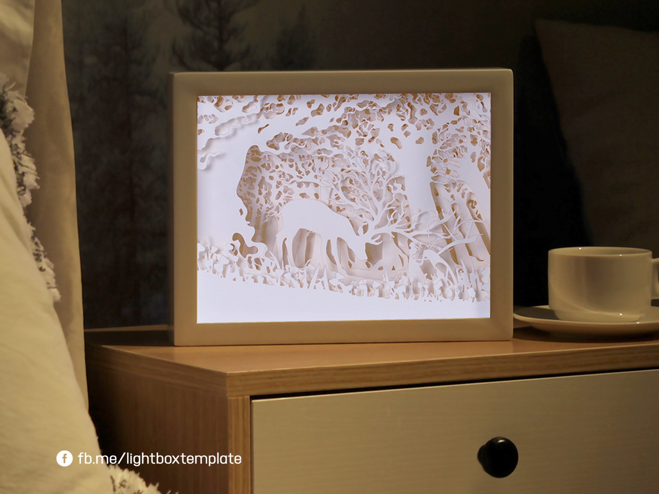 Deer and Girl Paper Cut Light Box Template, 3d Shadow Box SVG File - Etsy