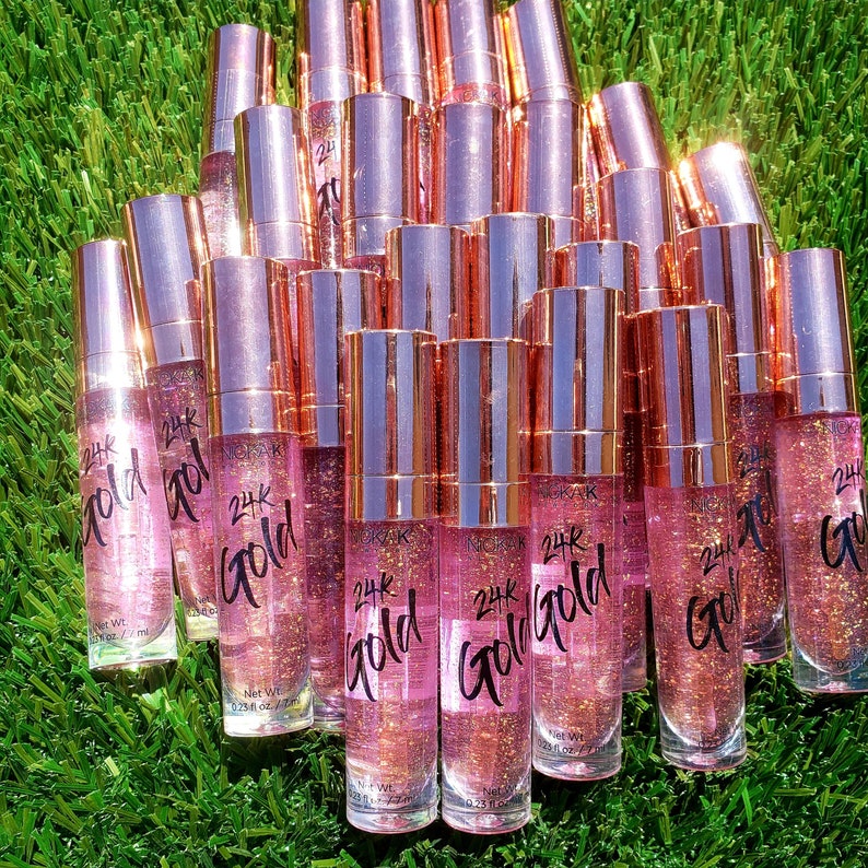 Nk 24k Gold Lip Gloss Rose Gold Etsy