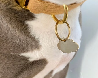 Dog Tag Round /Cloud/Arch - Hand Stamped Dog Tag - Dog ID Tag - Custom Pet ID - Dog Collar Name Tag - Cat Tag - Brass Dog Tag - Key Chain