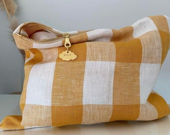 100% linen beach organiser | zip bag | makeup bag | bag organiser | pouch | suitcase organiser