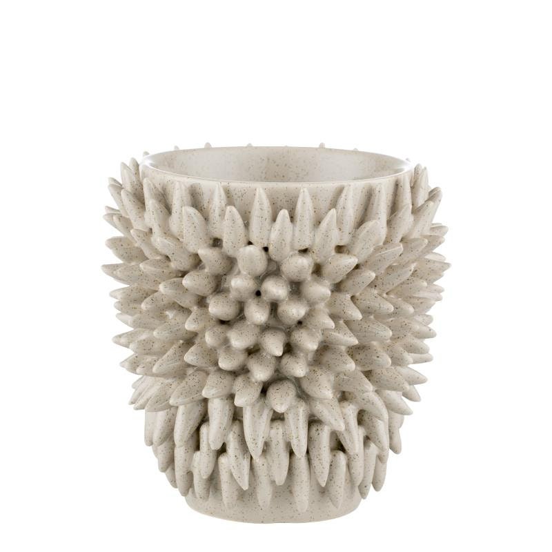 Pot de Fleurs. Céramique. Couleur Sable. Texturé. Epines. Relief. Flowers Pot. Vase. Ceramic. Sand C