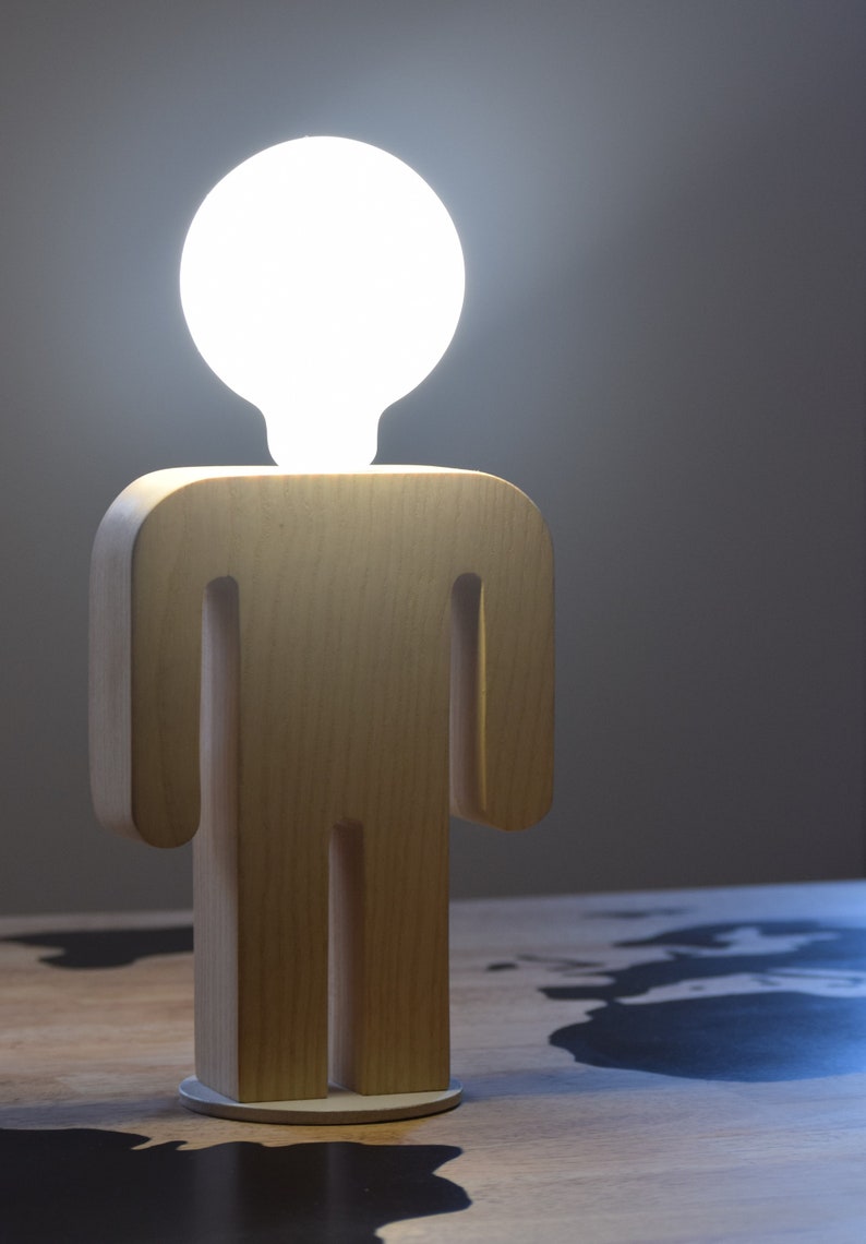 Little boy bedside lamp. Shape Little boy. Bedside lamp. Wood. Etsy