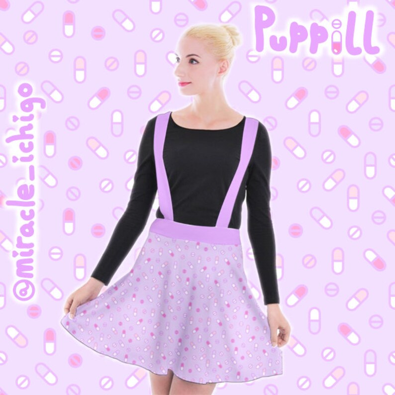 Puppill Pills Pastel Suspender Skirt Yamikawa Menhera Medikawaii Pastel Yume Kawaii Pastel Goth Harajuku
