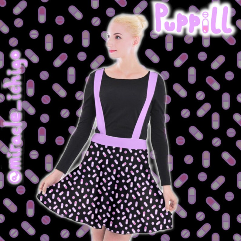 Puppill Pills Pastel Suspender Skirt Yamikawa Menhera Medikawaii Pastel Yume Kawaii Pastel Goth Harajuku