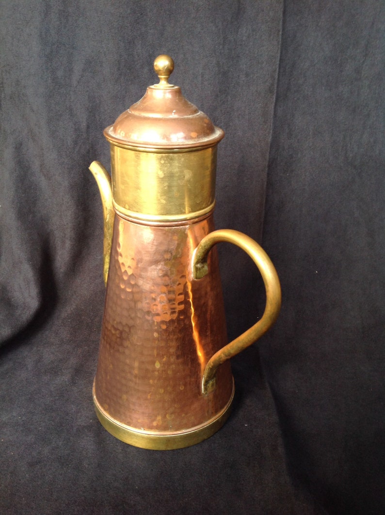 Vintage Hammered Brass Teapot Etsy