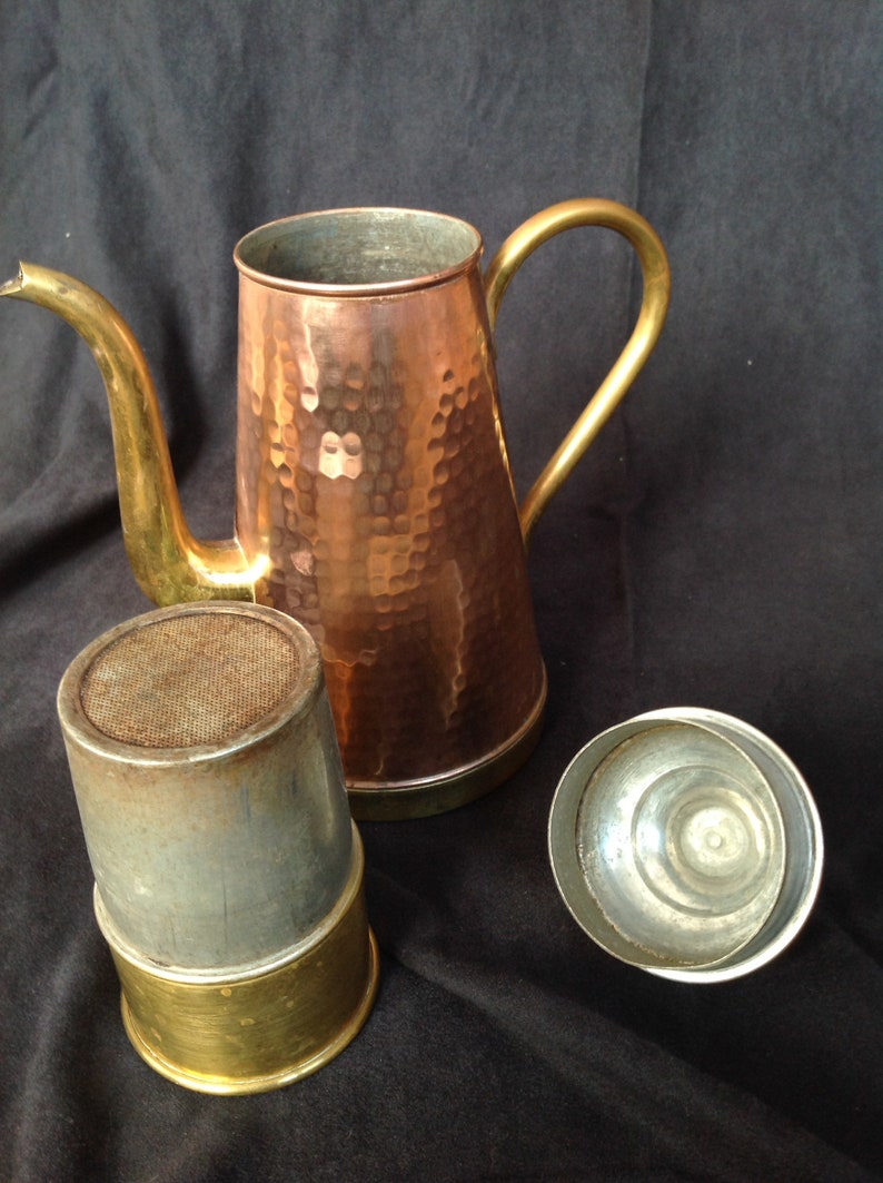 Vintage Hammered Brass Teapot Etsy