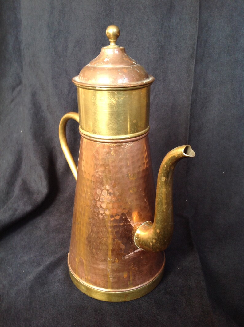 Vintage Hammered Brass Teapot Etsy