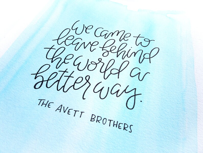 Salvation Song Lyrics / the Avett Brothers / Hand Lettered / Etsy