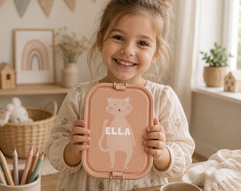 Personalized lunchbox for children with name | Trixie stainless steel lunchbox | Animal design | Gift for kindergarten & back to school