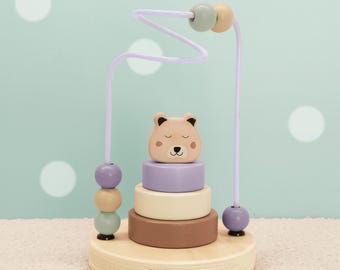 Personalized Baby Motor Skills Spiral - Montessori Toy - Child's Motor Skills Loop - 1st Birthday - Montessori Gift for Birth - hellomini