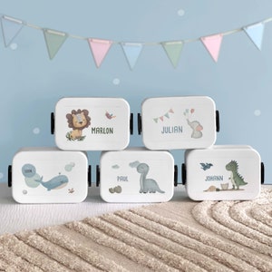 Personalisierte Mepal Lunchbox, Brotdose für Jungs, Geschenk zur Einschulung, Kita, Schule, Personalisiertes Geschenk Junge, hellomini