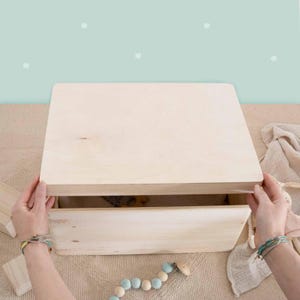 Caja de recuerdos personalizada para bebé - Caja de recuerdos en blanco personalizada - Regalo de nacimiento - Regalo para bebé - Caja de madera para niños