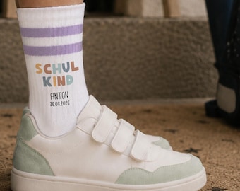 Personalized socks for the first day of school with name & date | Back-to-school gift for girls and boys | School cone filler for schoolchildren | Start of school