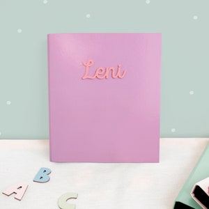 Cartella per certificati personalizzata Falken Girl nome in cartone 3D, regalo per l'inizio della scuola, regalo per l'inizio della scuola, cartella per certificati per ragazza