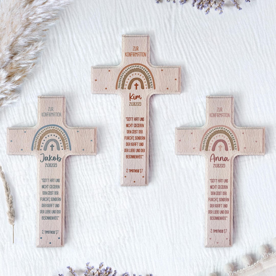 Motif Confirmation Confirmation Gift - Personalized Confirmation Cross Watercolor ...