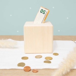 Hucha de madera de pino - hucha de madera - hucha en blanco - hucha de madera sin impresión - alcancía - regalo de dinero para pintarse