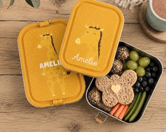 Personalized lunchbox for children with name | Trixie stainless steel lunchbox | Animal design | Gift for kindergarten & back to school