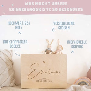 Personalisierte Erinnerungskiste Baby Erinnerungsbox Baby Baby Geschenk Holzkiste Baby Geschenk Geburt Geschenk Taufe hellomini Bild 8