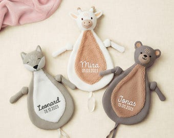 Personalized JOLLEIN cuddly toy, soft toy for babies and children, security blanket, gift for newborns, children's towel, hellomini
