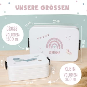 Unsere Größen: Gross mit 1500ml Volumen (255x170x65mm) und Klein mit 900ml Volumen (185x120x65mm)