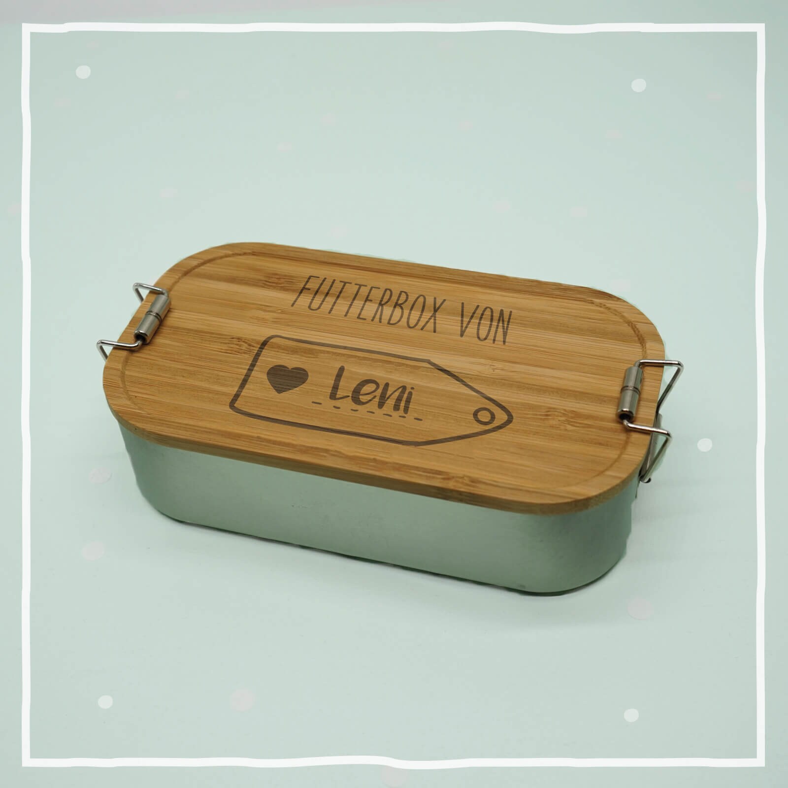 Boîte à Lunch Personnalisée en Métal avec Couvercle Bambou Couvercle Bois Gravure Cadeau Des Enfants