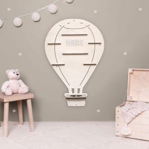 Tonie figure shelf made of wood with custom name, storage for Tonies for Toniebox 1 and 2, children's shelf with magnetic plate balloon, approx. 55 x 76 cm image 3