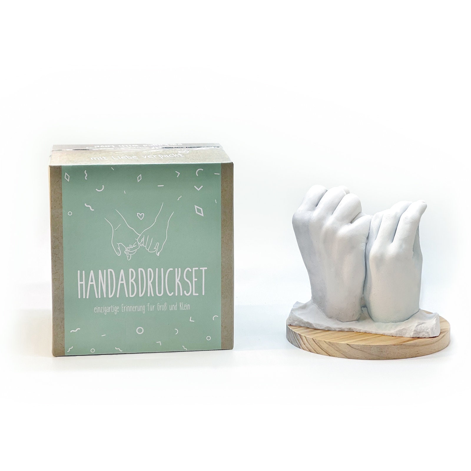 Baby Abdruck Set Geschenk Silber Hand & Füße Gipsabdrücke 3D Gebürstet Zinn 